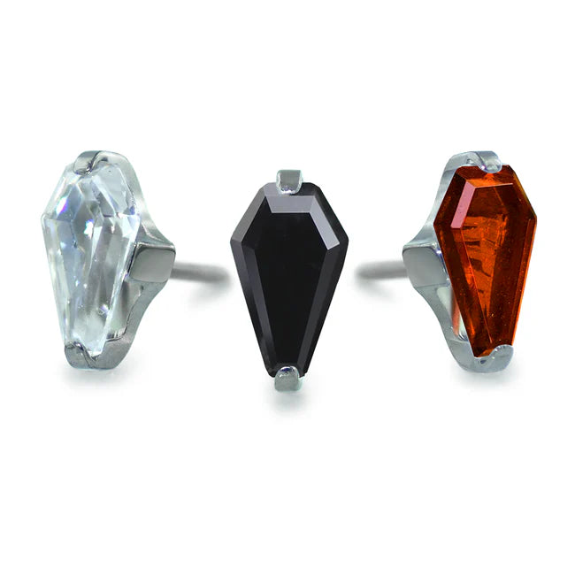 Titanium Coffin Gem Stud