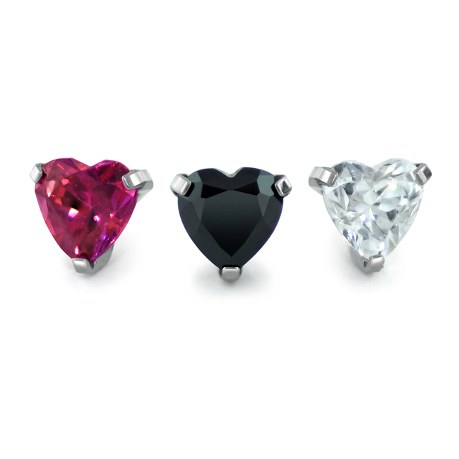 Titanium Heart Prong Stud