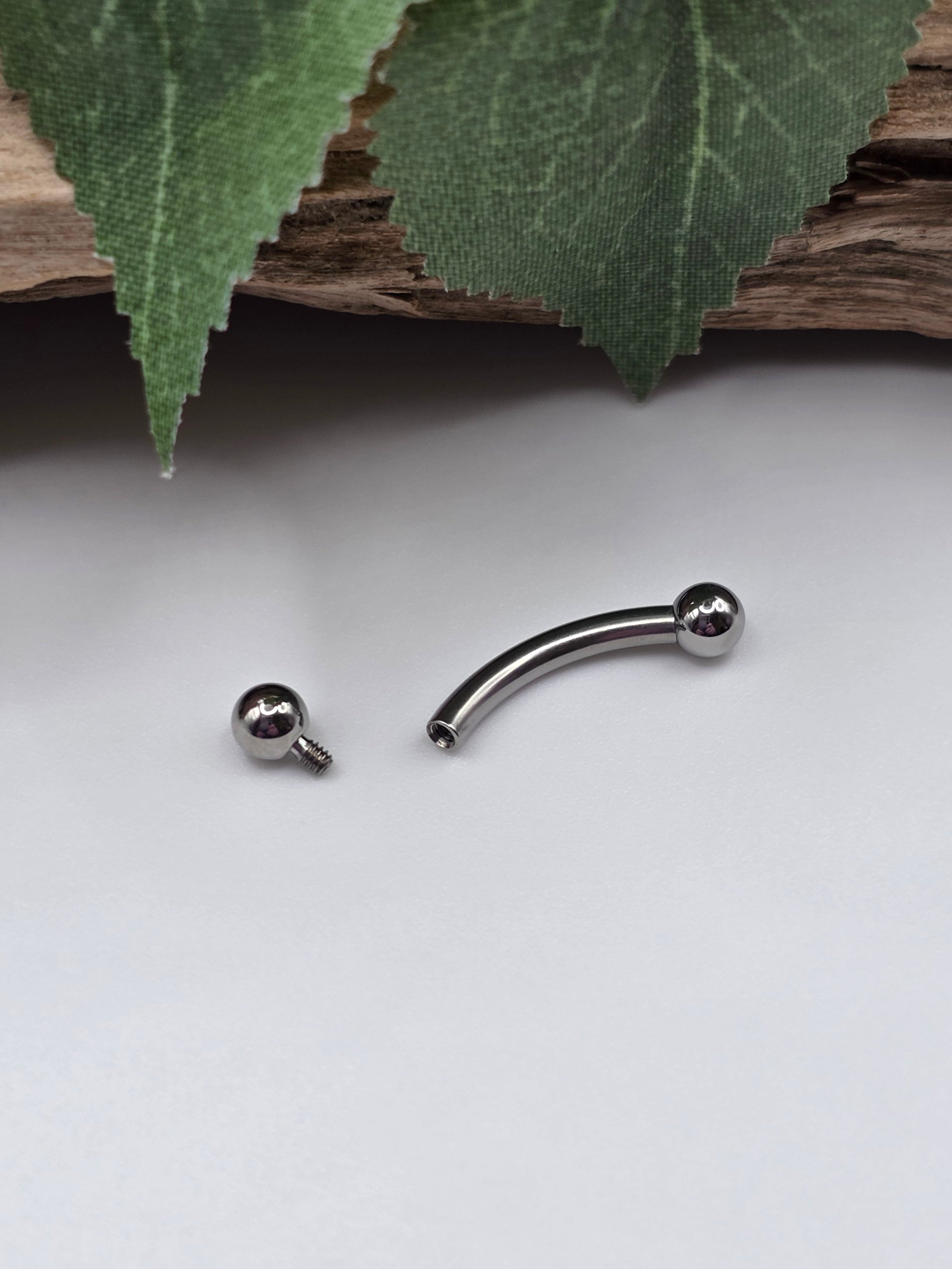 14g Titanium Threaded Curved Barbell