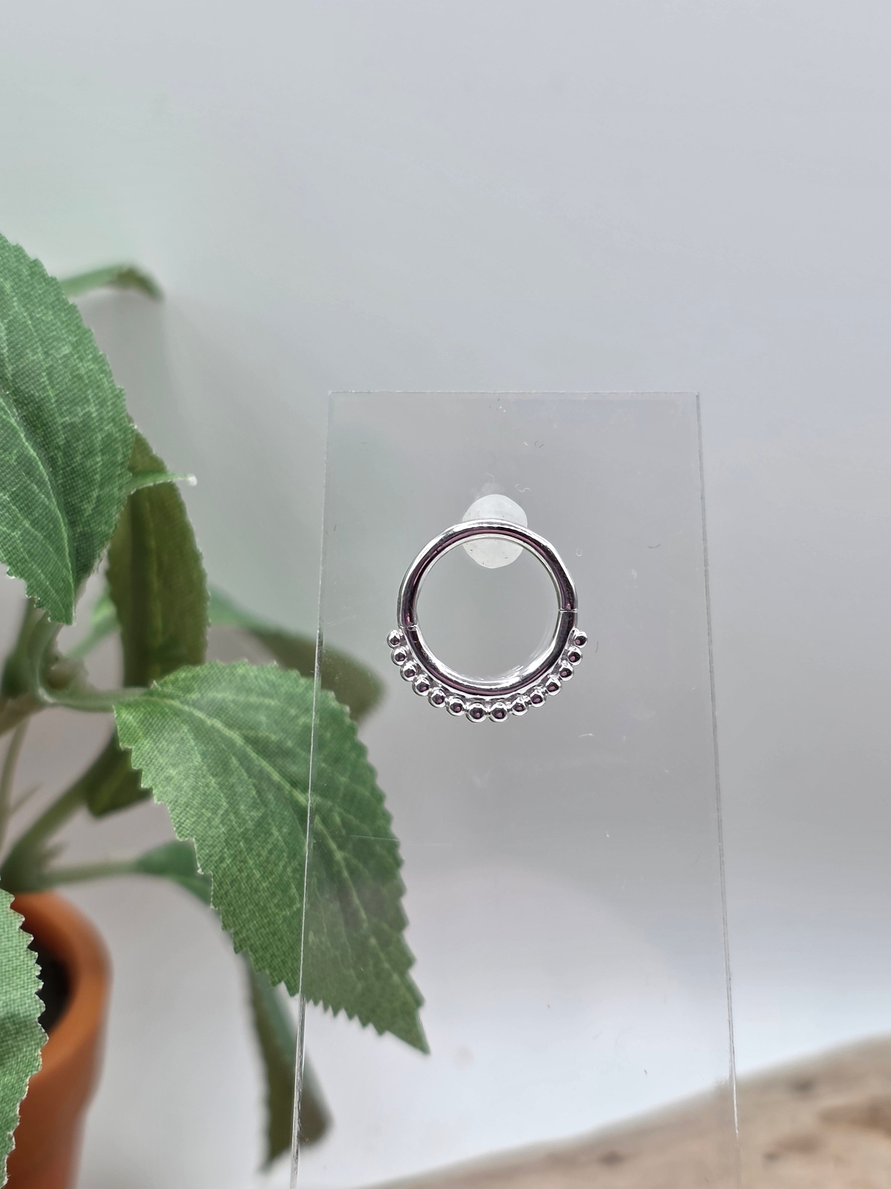 14k Gold Beaded Clicker Ring