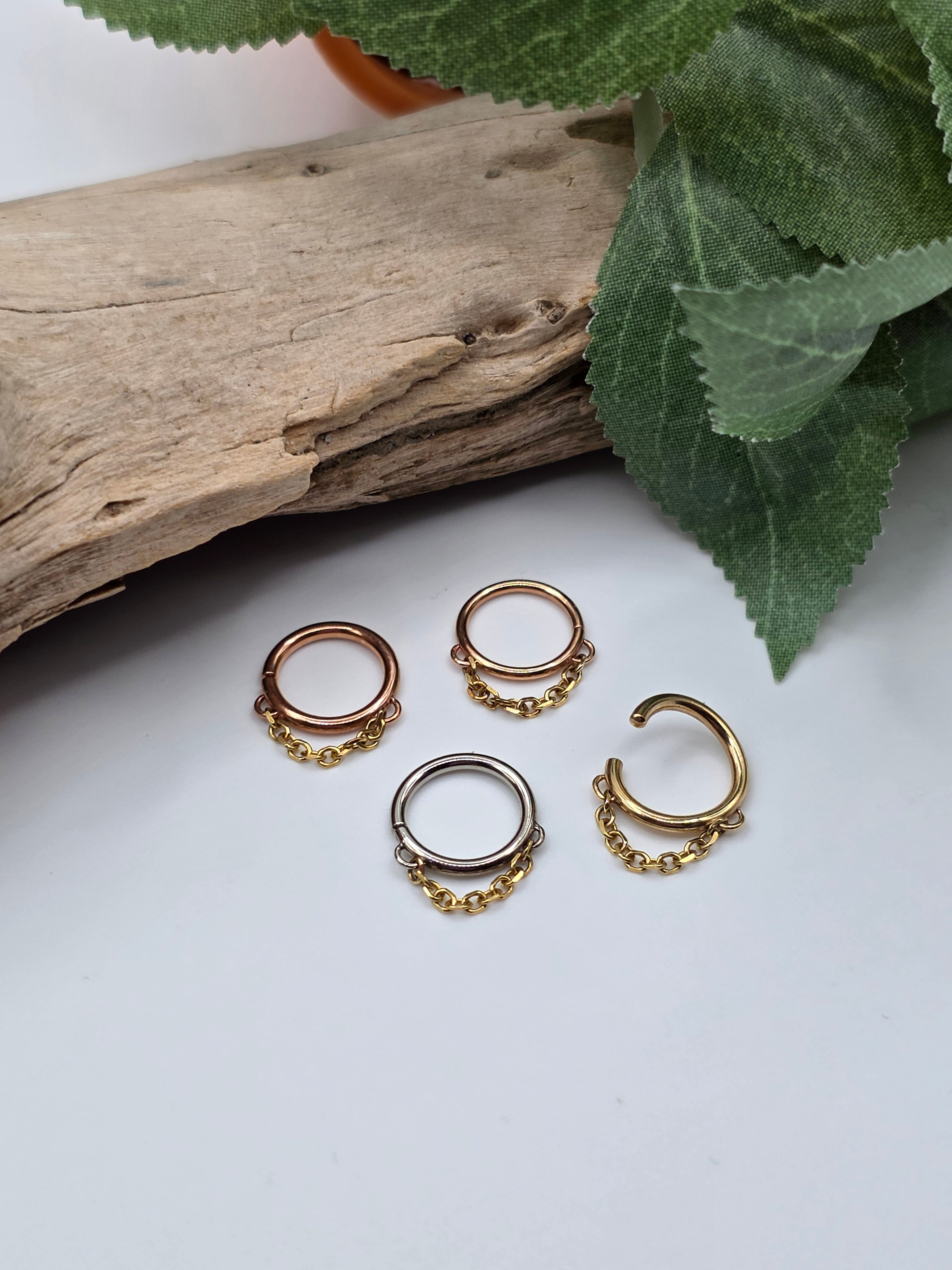 14k Gold Chain Seam Ring