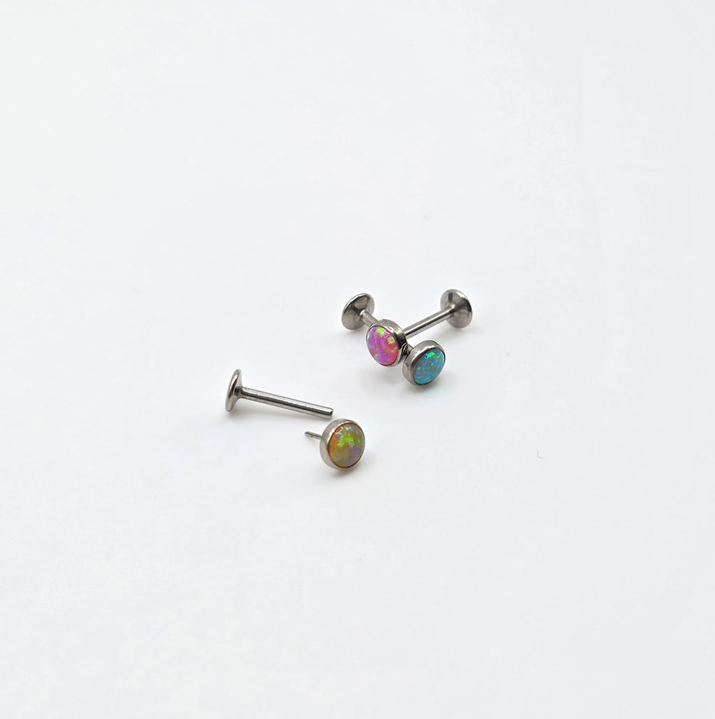 Threadless Opal Bezel stud