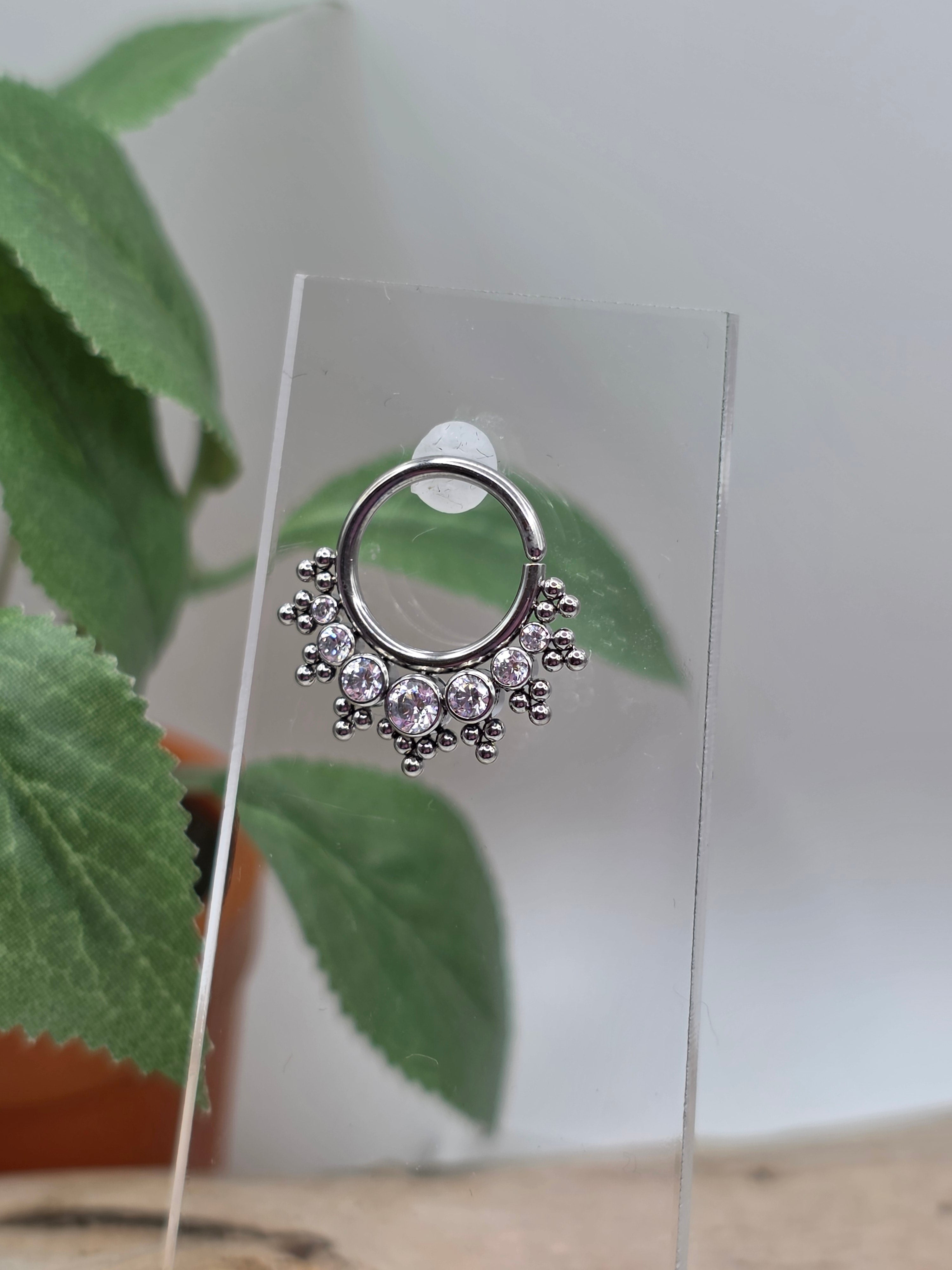 Niobium Hepta Tri Bead Seam Ring