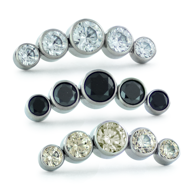Titanium 5 Gem Cluster Stud
