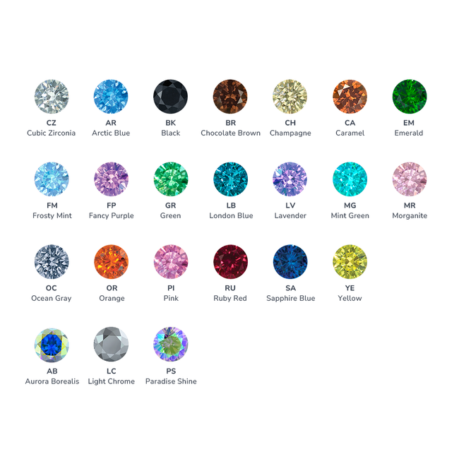 Titanium Flower Gem Stud