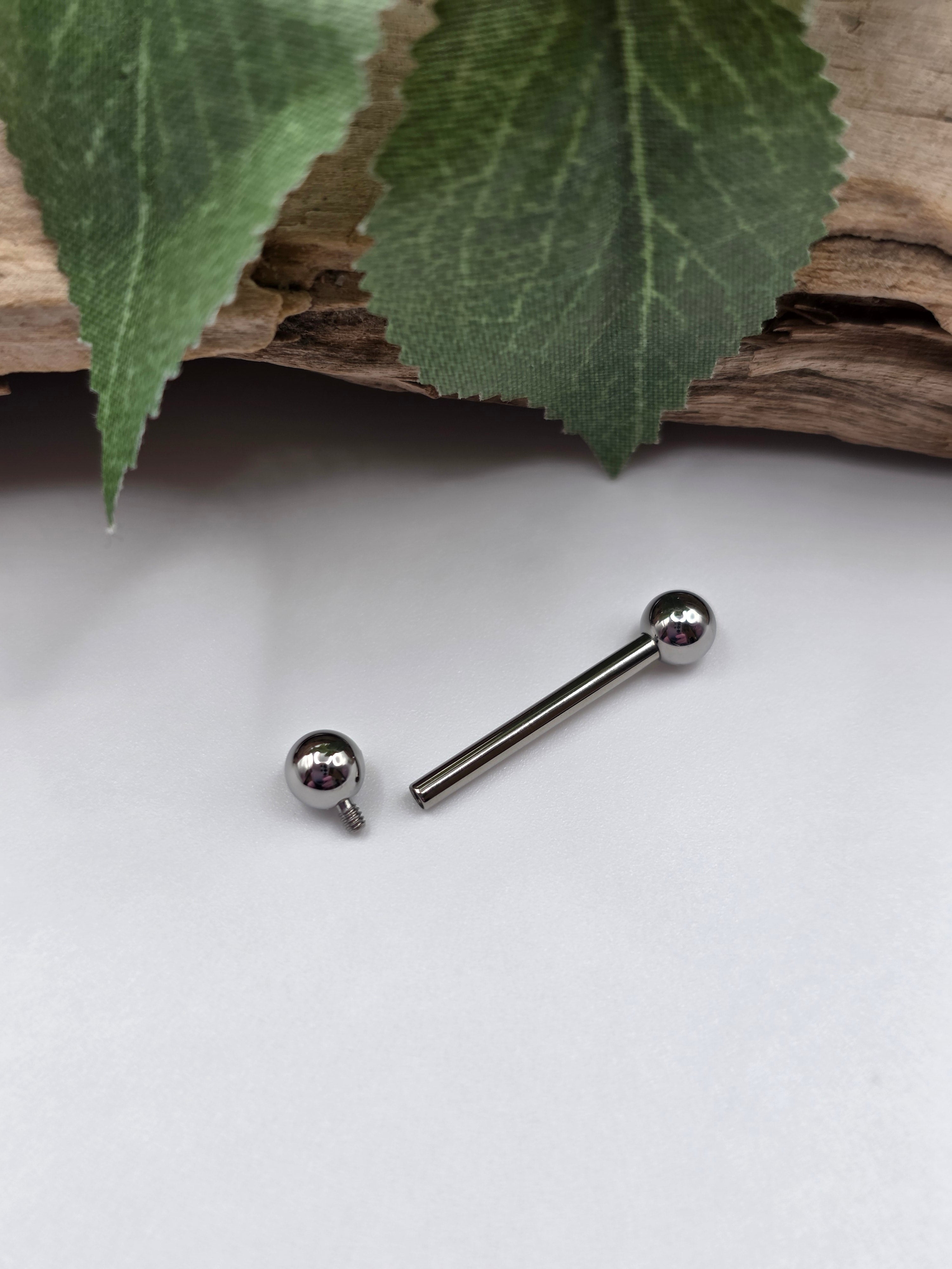 14g Titanium Threaded Straight Barbell