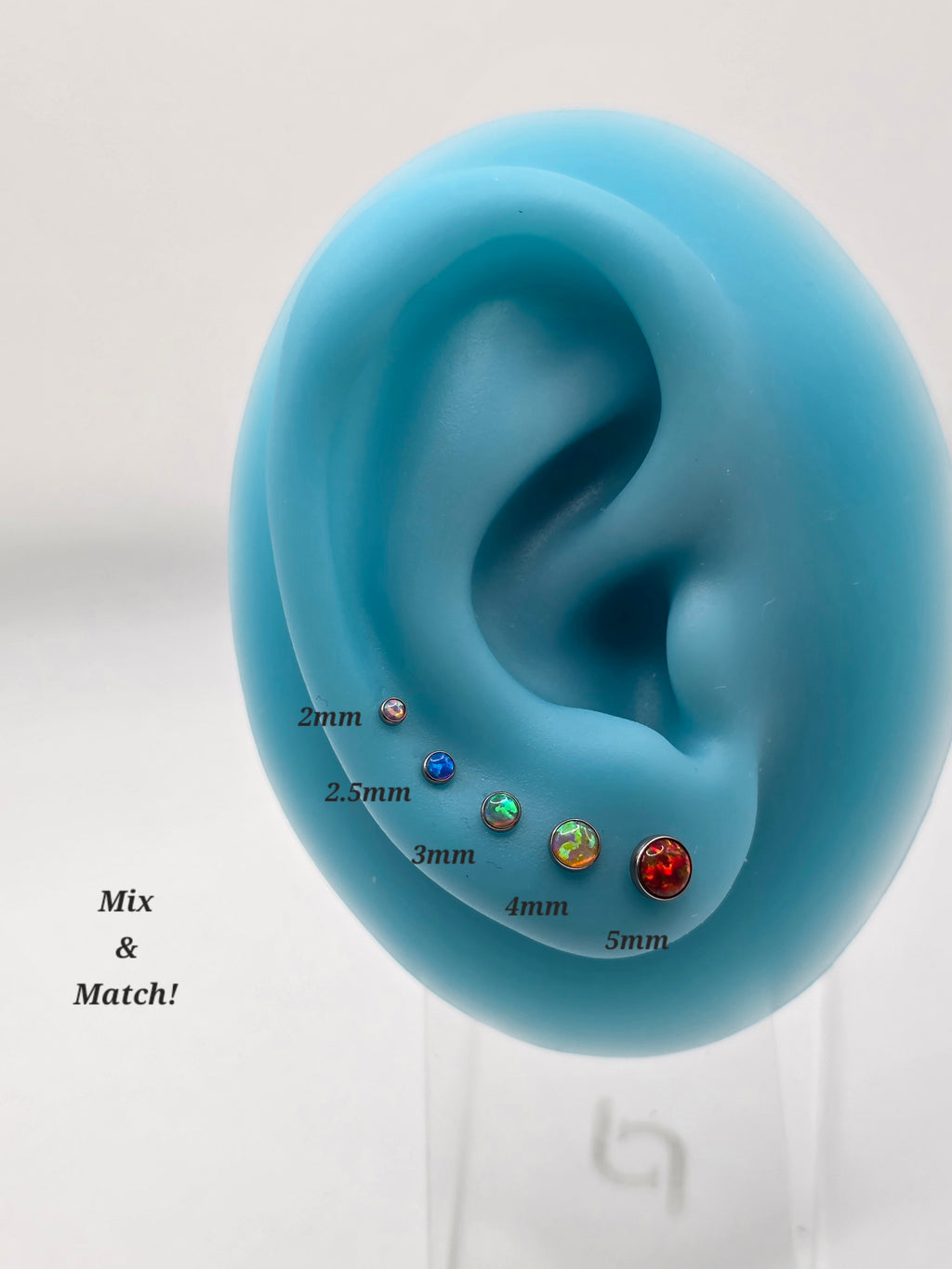 Threadless Opal Bezel stud