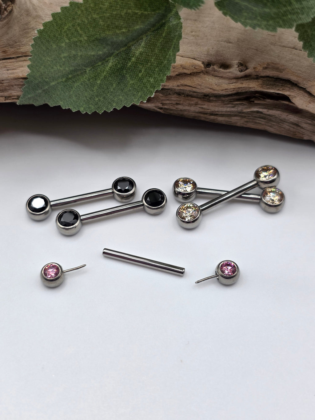 Titanium Side Gem Barbell