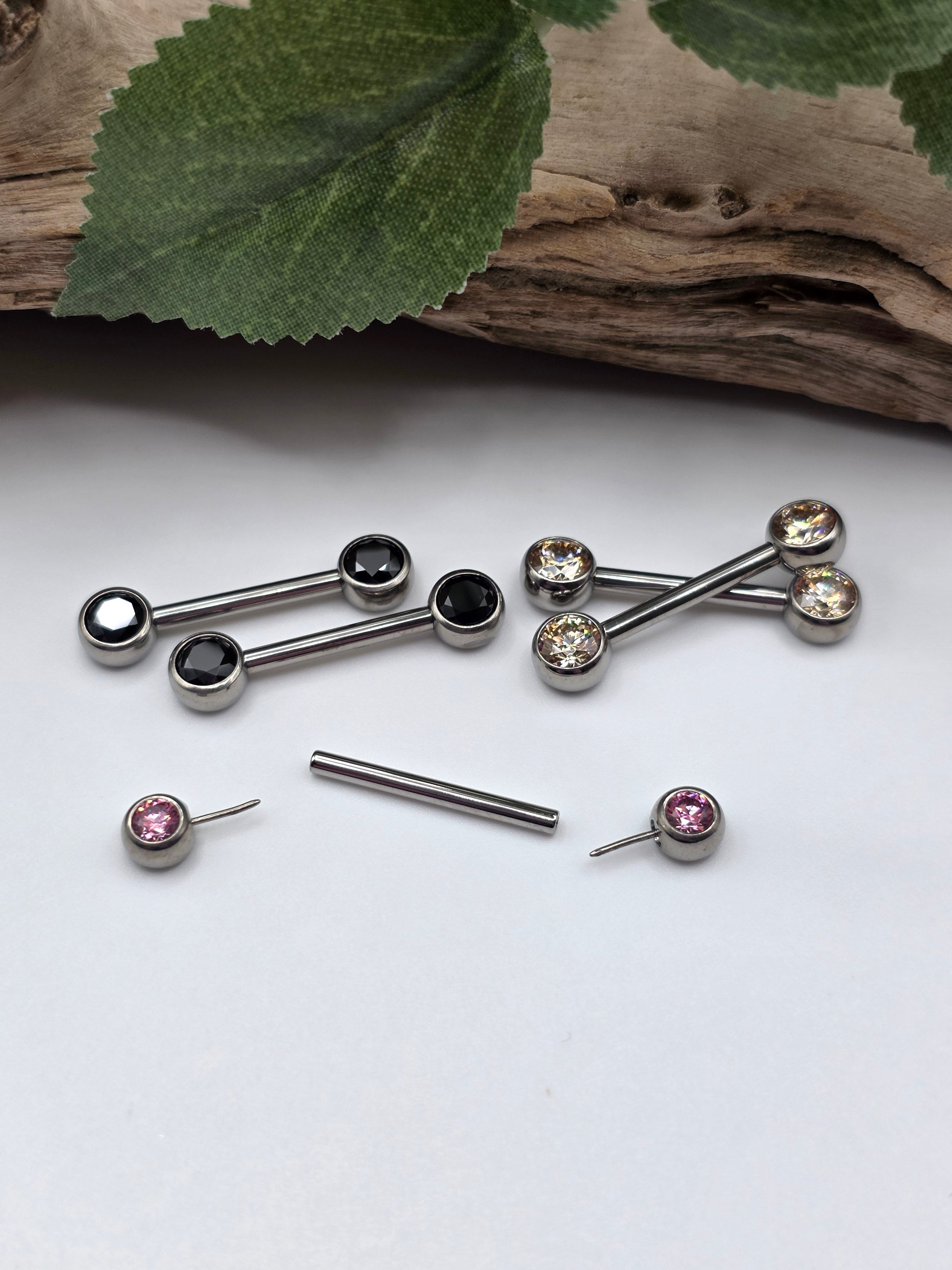 Titanium Side Gem Barbell