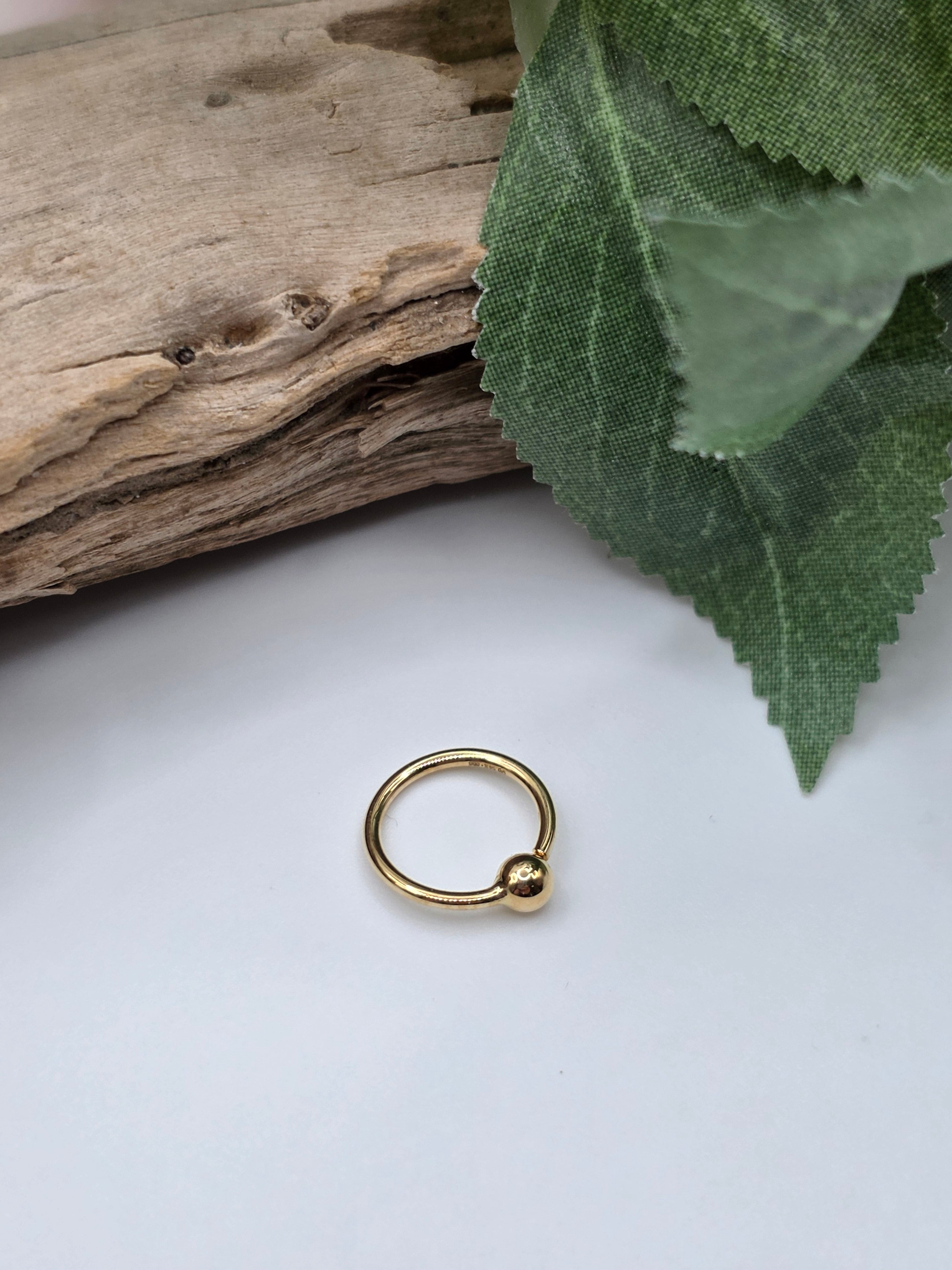 14k Yellow Gold Fixed Bead Ring (CLEARANCE)