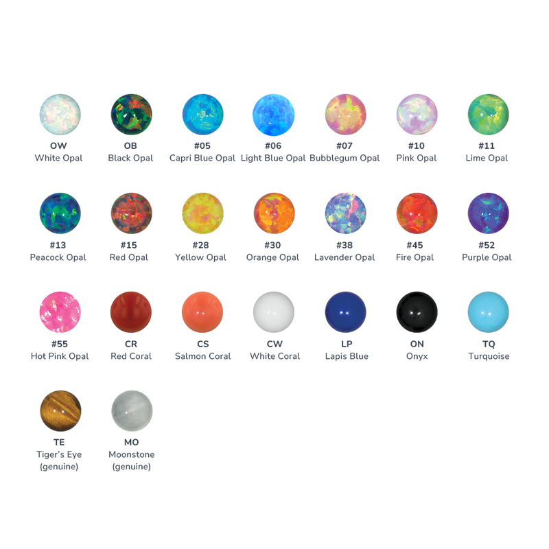 Threadless Opal Bezel stud