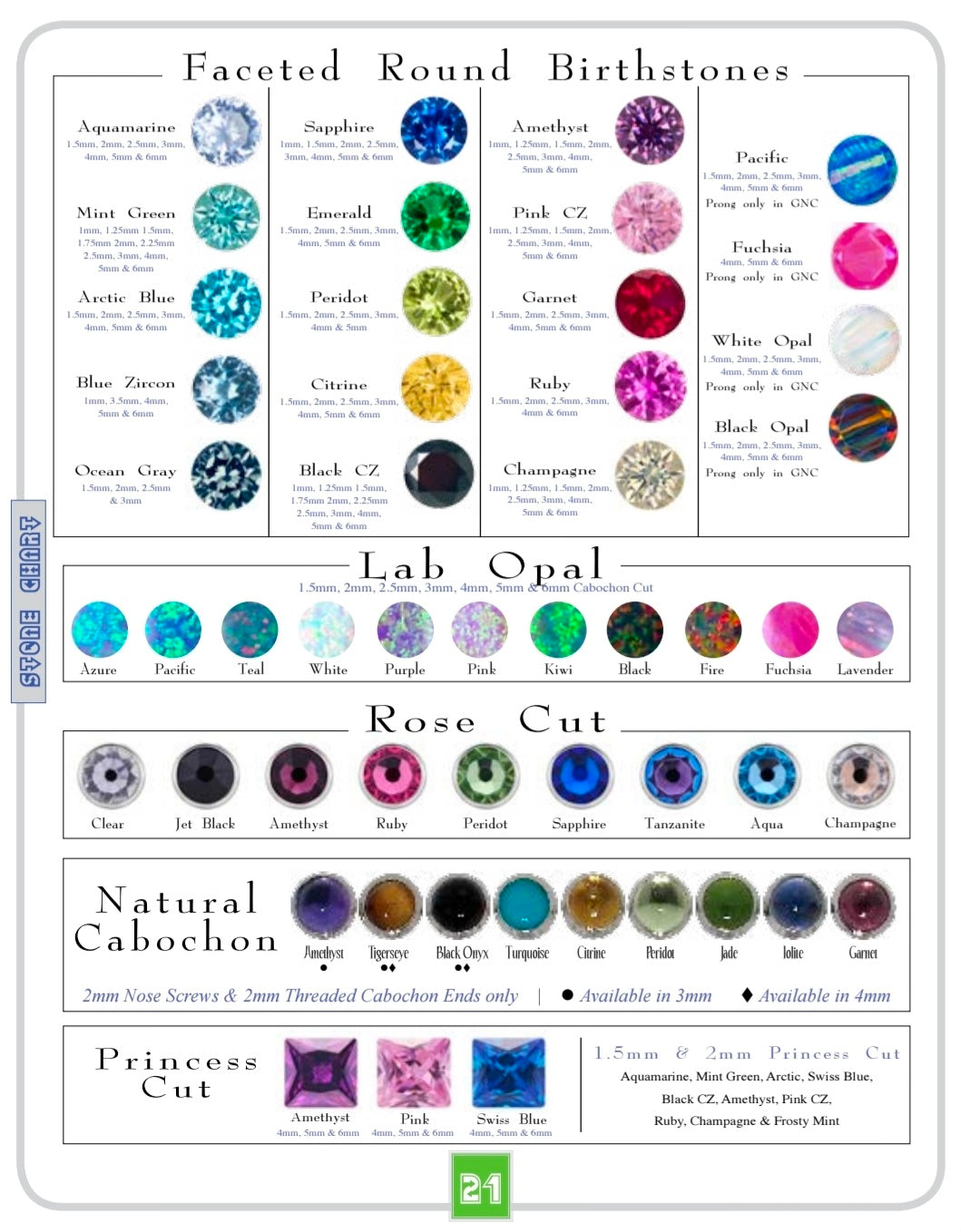 2 Gem Prong Navel Curve