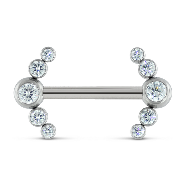 Titanium Side Gem Cluster Barbell